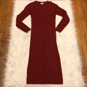 Red body con dress